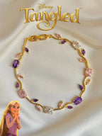Enchanted Blossom Crystal Bracelet | Gold Plated Pink & Purple Zircon Bracelet