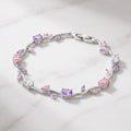 Enchanted Blossom Crystal Bracelet | Silver Floral Vine Bracelet