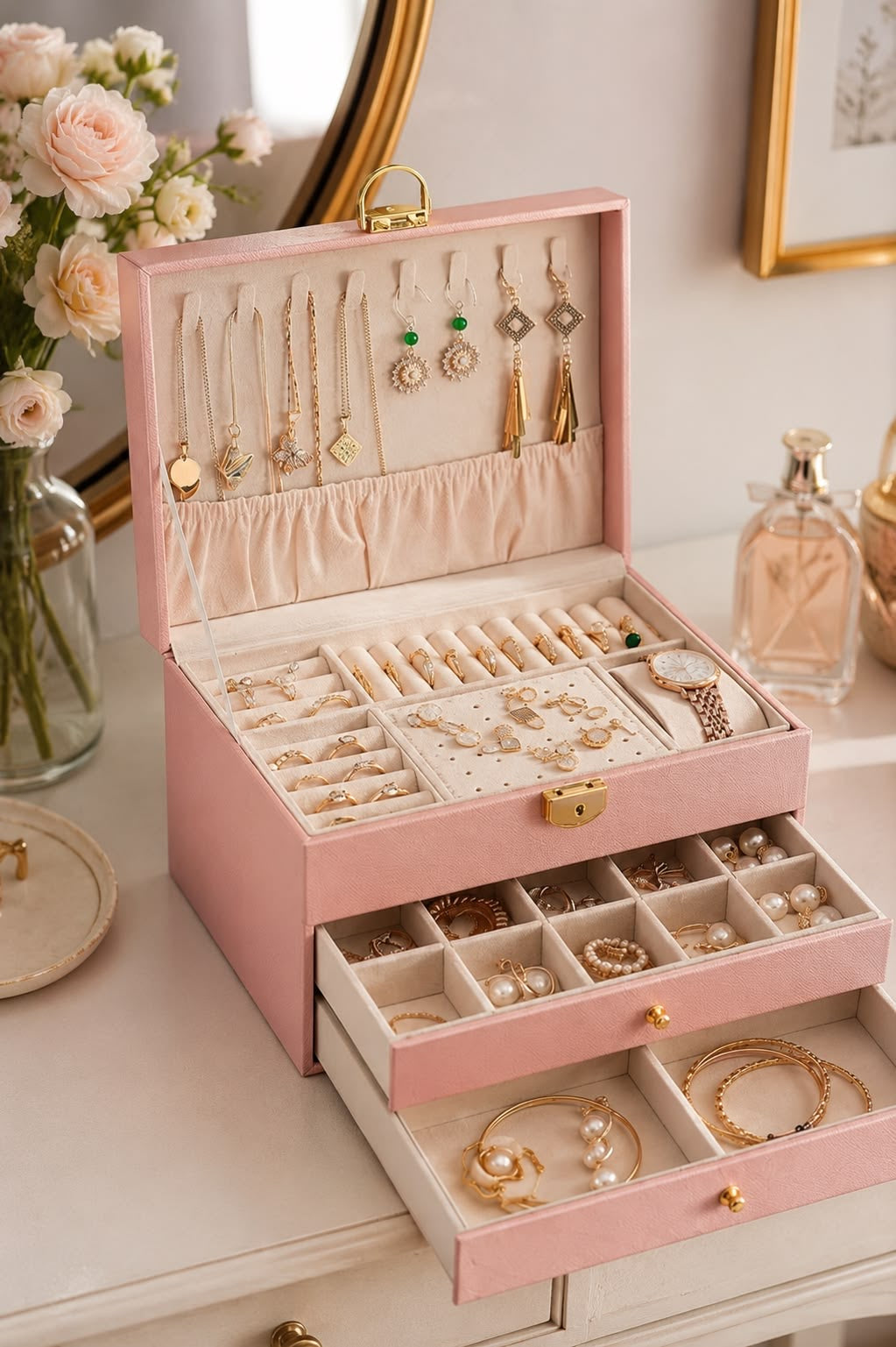 Luxury Velvet Jewelry Organizer Box | Travel & Storage Case