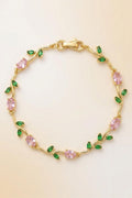 Pink & Emerald Tulip Bracelet