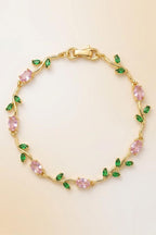 Pink & Emerald Tulip Bracelet