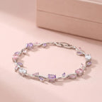 Enchanted Blossom Crystal Bracelet | Silver Floral Vine Bracelet