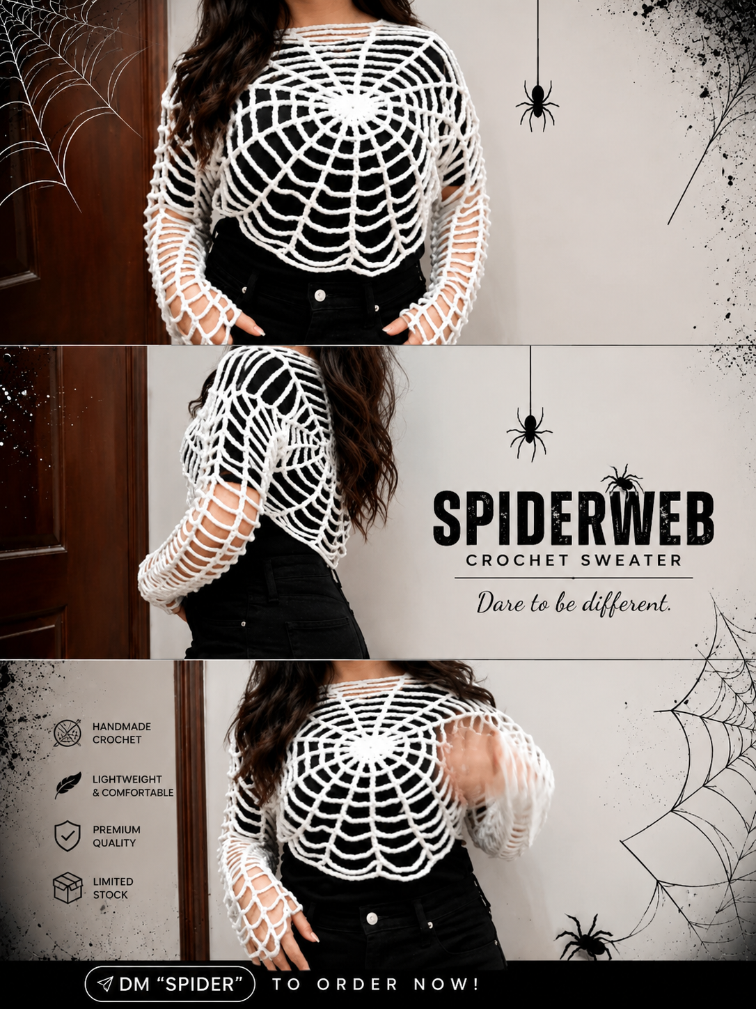 The Spiderweb Crochet Sweater | Where Mystery Meets Fashion