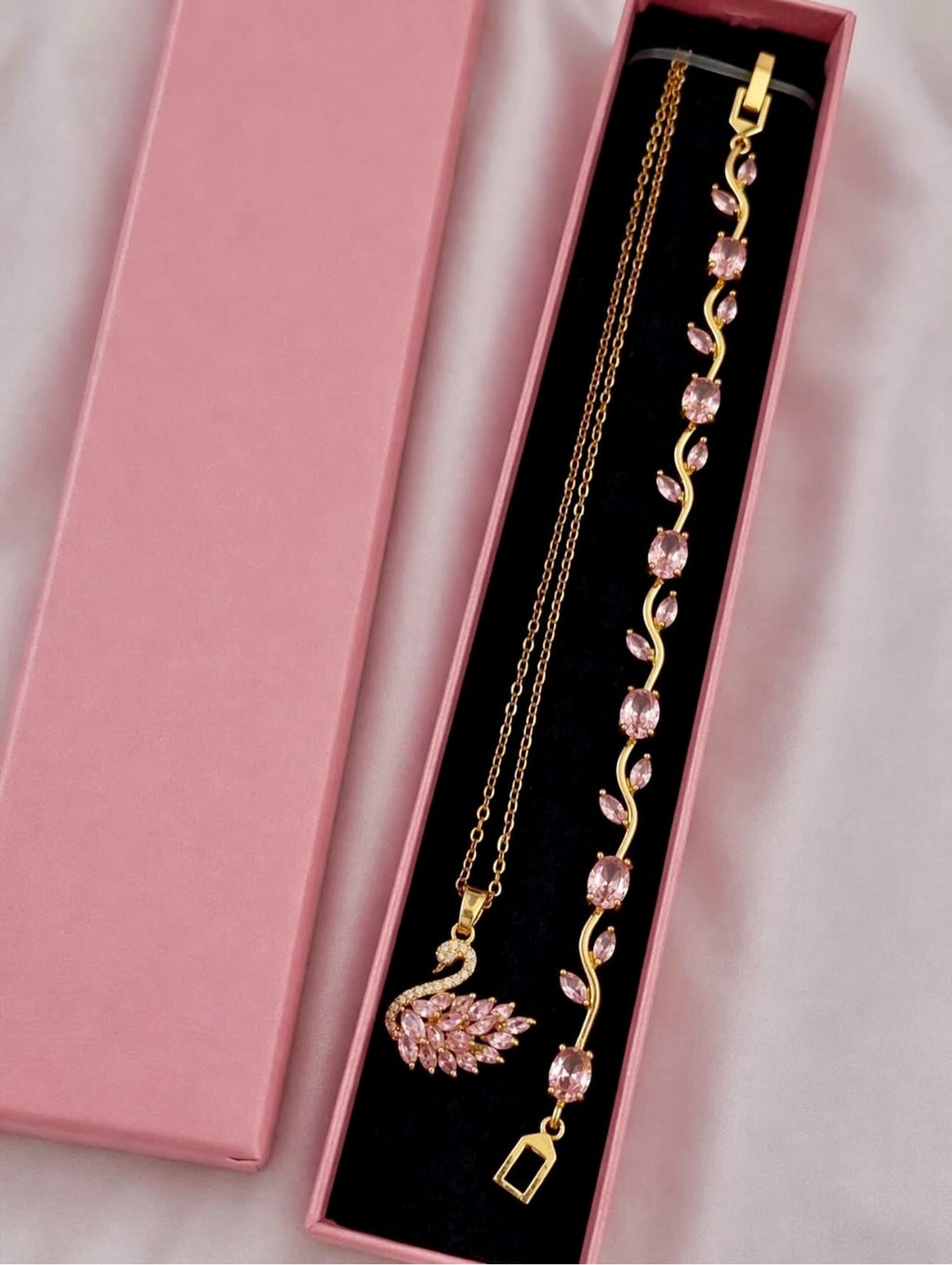 Swan & Tulip Duo | Necklace & Bracelet Gift Set