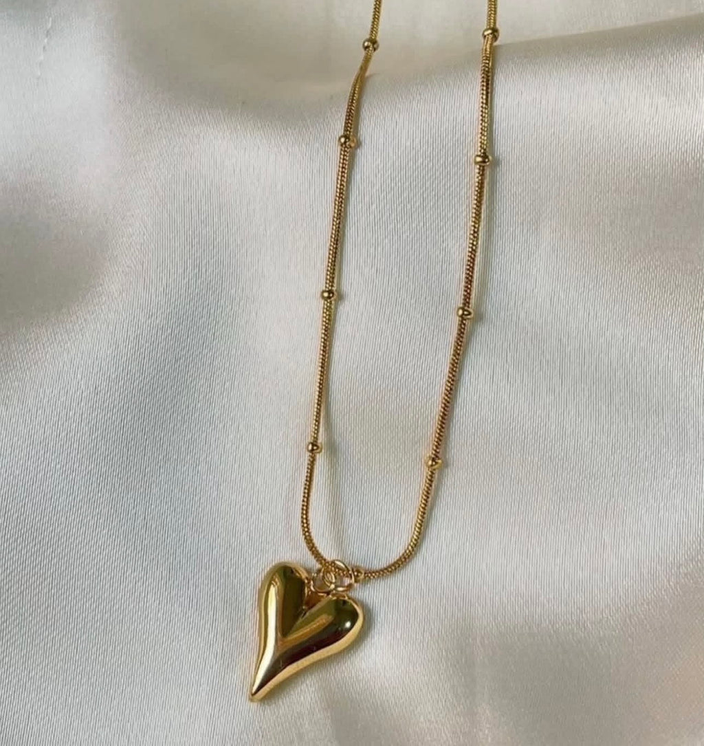 Filled Heart Pendant | Minimalist Luxury Necklace