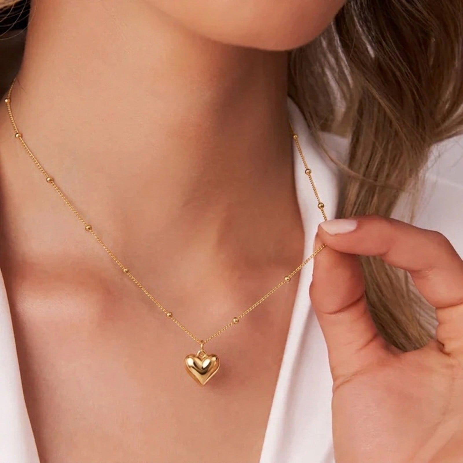 Filled Heart Pendant | Minimalist Luxury Necklace