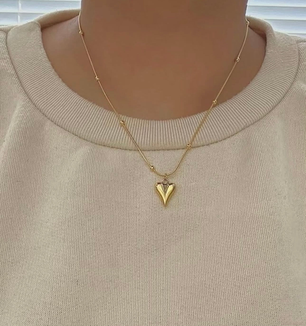 Filled Heart Pendant | Minimalist Luxury Necklace