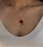 Falling Rose Pendant 🌹