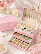 Luxury Velvet Jewelry Organizer Box | Travel & Storage Case
