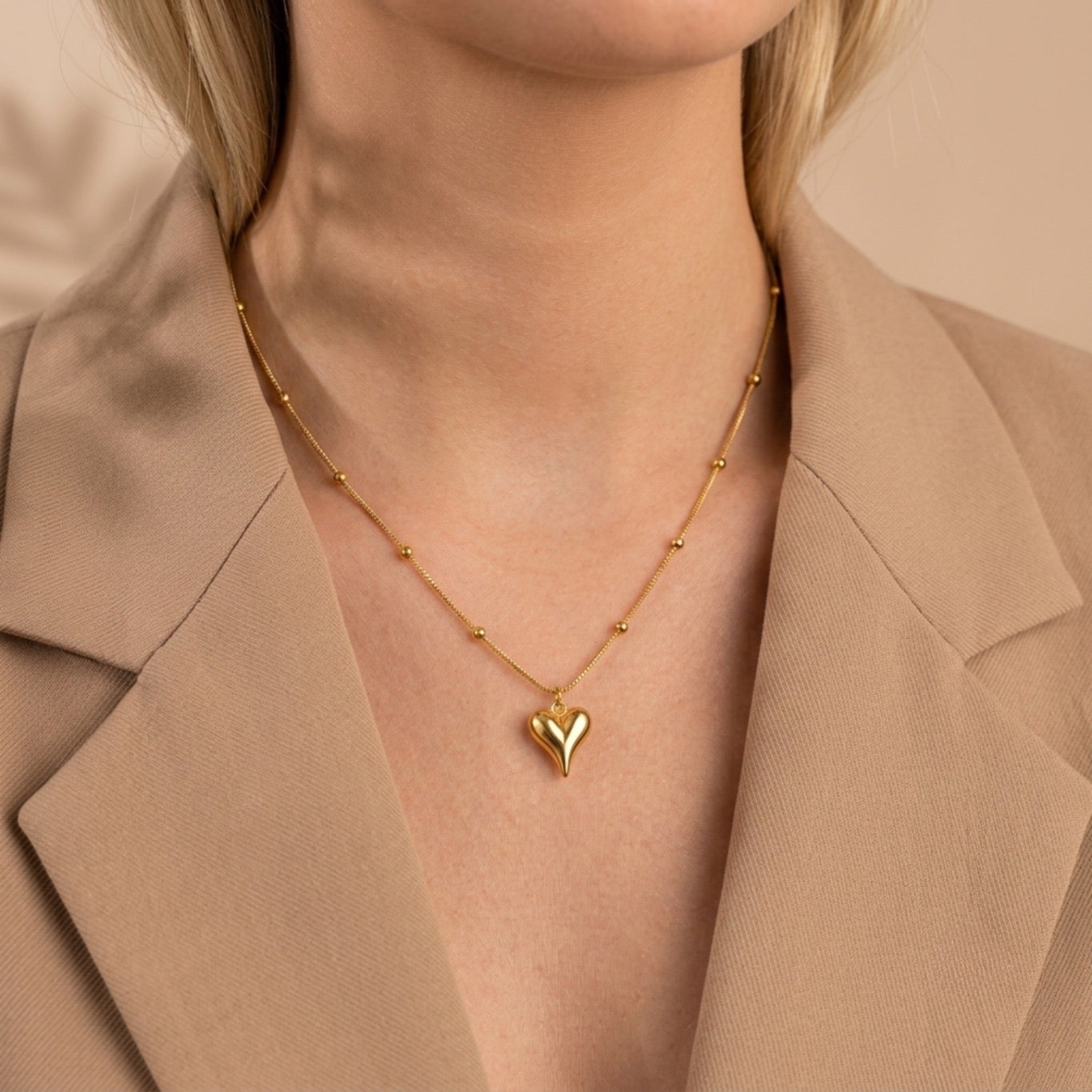 Filled Heart Pendant | Minimalist Luxury Necklace