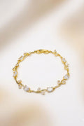 Crystal Vine Tulip Bracelet | Luxury Gold Plated White Zircon Bracelet