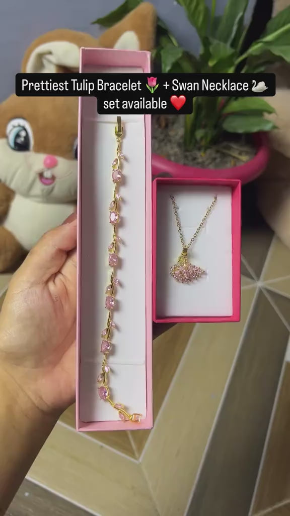 Swan & Tulip Duo | Necklace & Bracelet Gift Set