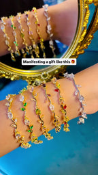 Crystal Vine Tulip Bracelet | Luxury Gold Plated White Zircon Bracelet